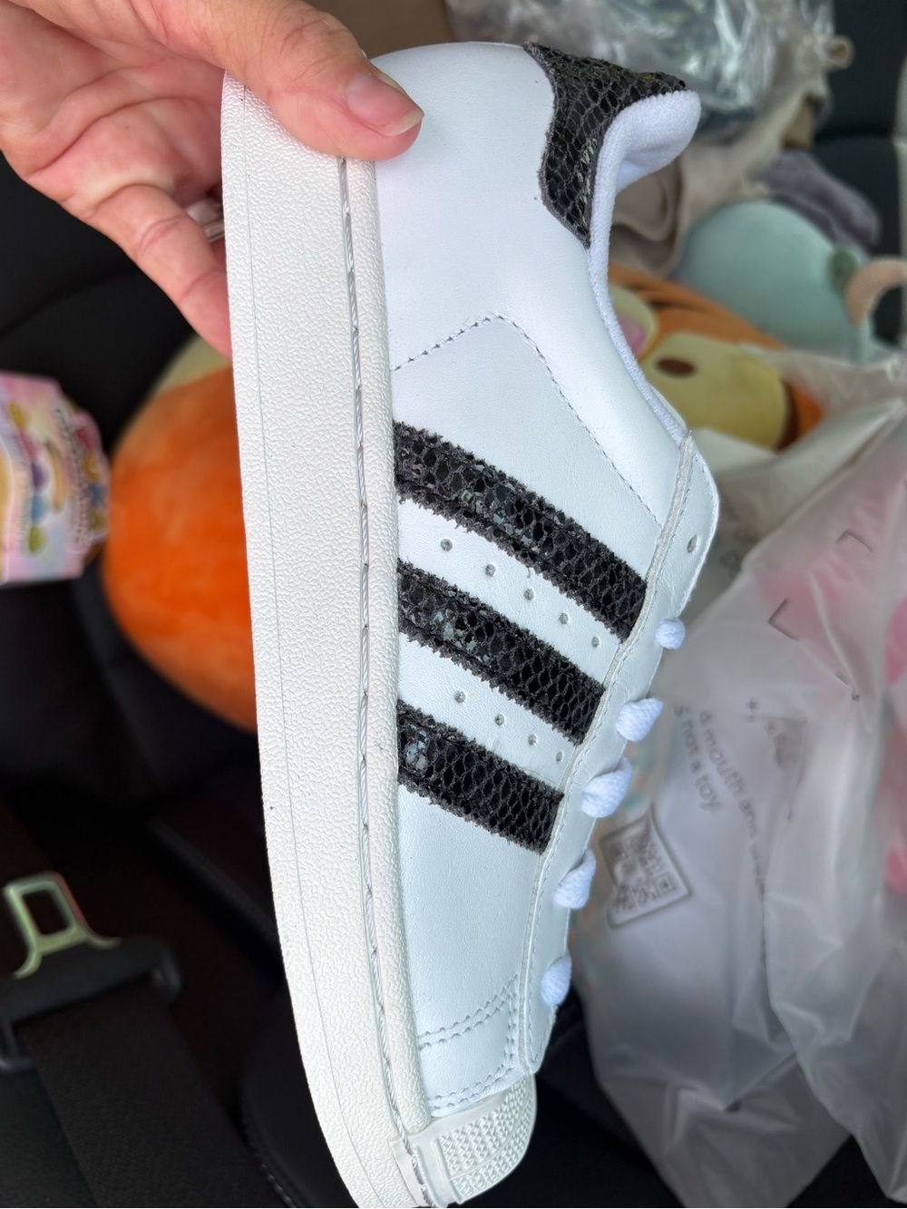 NEW IN White Sneakers with Black Stripe Accents